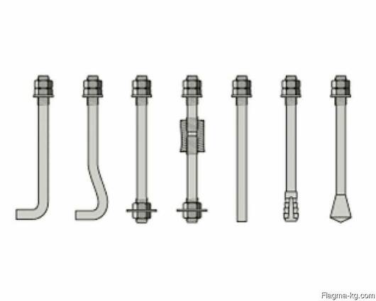 Болты фундаментные изогнутые тип 1.1 18 мм М18 ГОСТ 24379.1-