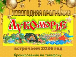 Новогодняя программа Лукоморье. Дед Мороз и Снегурочка на детский новогодний праздник.
