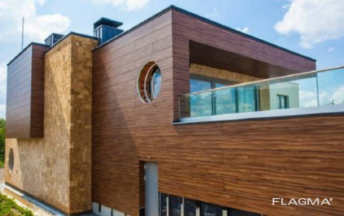 Алюминиевая система для вентилируемого фасада с отделкой HPL, фиброцемент