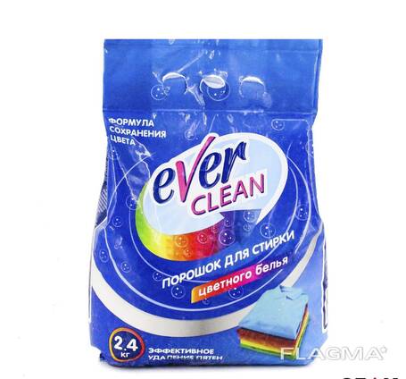 Стиральный порошок Ever clean в упаковке по 2,4 кг.
